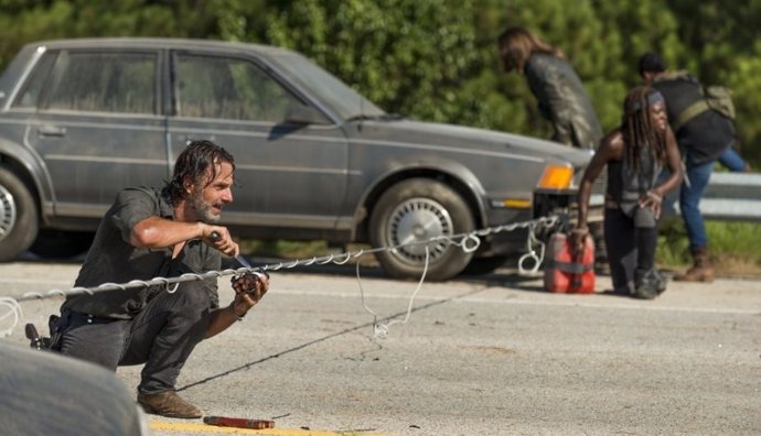 Rick y Michonne en The Walking Dead 7x09