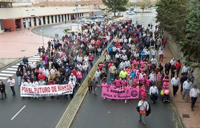 Una de las manifestaciones en defensa de Nisaan en Ávila