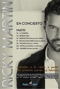 Ricky Martin actuará el 13 de mayo en A Coruña
