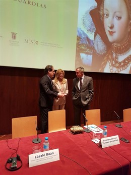 La baronesa Thyssen presenta la exposición 'Obras maestras de Budapest'