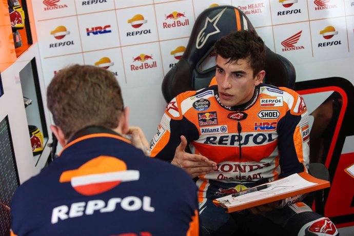 Marc Márquez, en los entrenamientos de Sepang