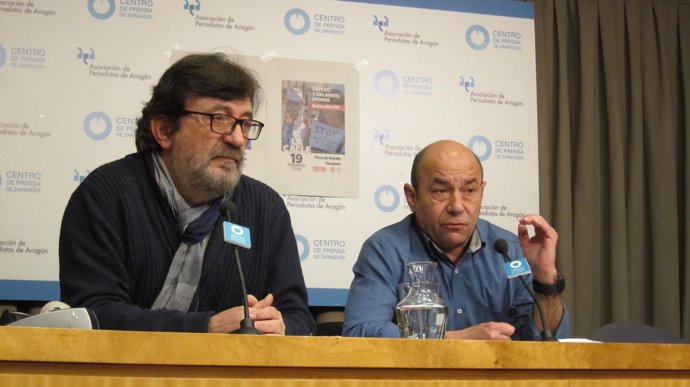 Julián Buey y Daniel Alastuey, de CC.OO. Y UGT Aragón