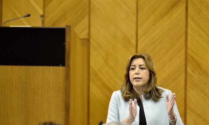 La Presidenta de la Junta de Andalucía, Susana Díaz, en el Parlamento de Andaluc