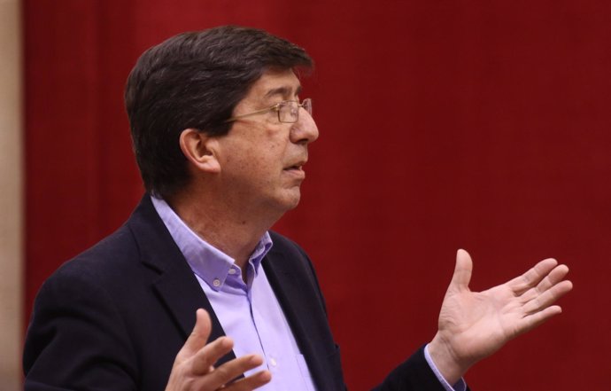 El líder de Ciudadanos Andalucía, Juan Marín, en el Parlamento