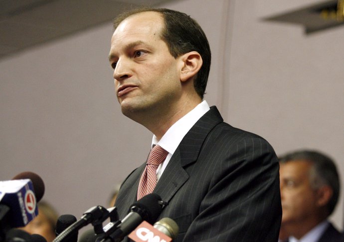 File Photo: U.S. Attorney R. Alexander Acosta holds a news conference  in Miami,