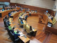 Alumnos extremeños participan en un pleno en la Asamblea contra el acoso escolar