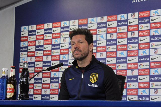 Diego Simeone en la rueda de prensa