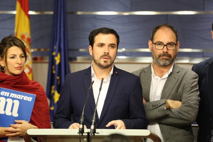 Roda de premsa d'Alberto Garzón en el Congreso