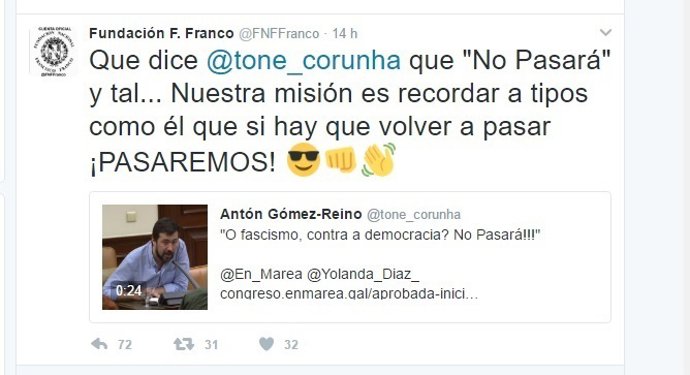 Tuit da Fundación Francisco Franco