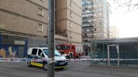 Un herido leve en un incendio en un edificio de Pamplona