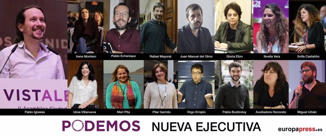 Errejón, Iglesias y Mayoral durante en Congreso de Podemos, Vistalegre