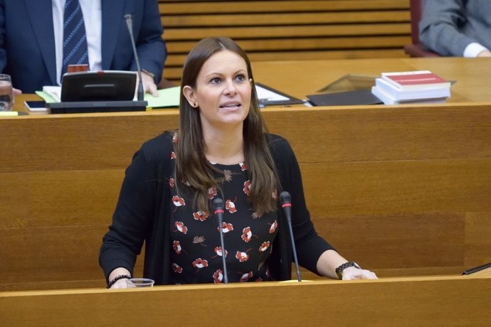 Beatriz Gascó durante una de sus intervenciones en las Corts