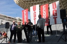 Concentración sindical en Sevilla