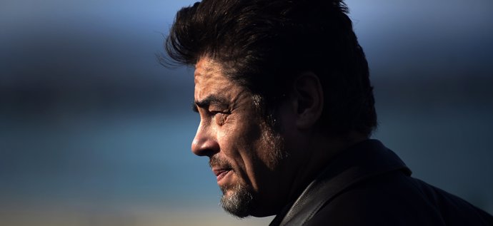 Puerto Rican actor Benicio Del Toro takes part in a photocall to promote Escobar