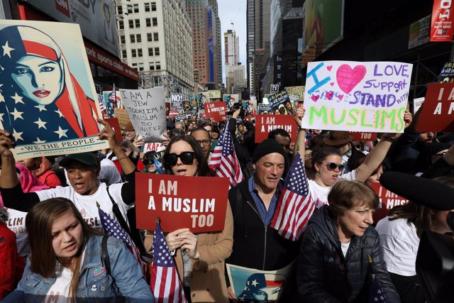 Manifestación "Yo también soy musulmán" en Nueva York