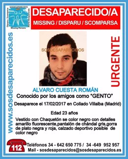 Joven desaparecido en Collado Villalba