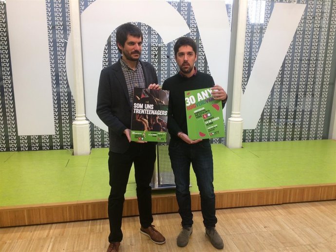 El coordinador nacional de ICV, David Cid, y el portavoz, Ernest Urtasun