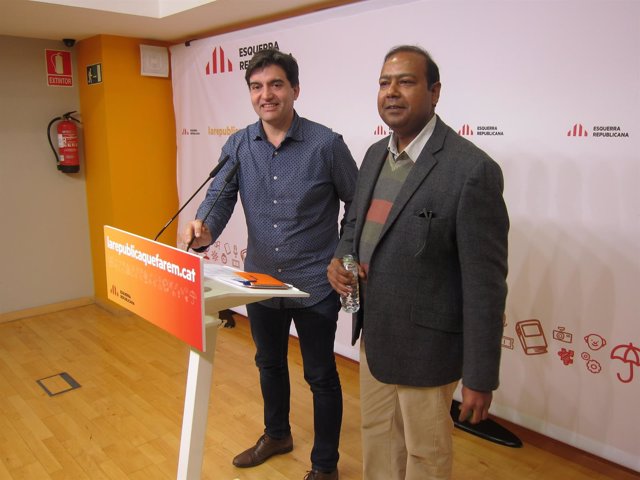 El portavoz S.Sabrià y el senador R.Masih (ERC)    