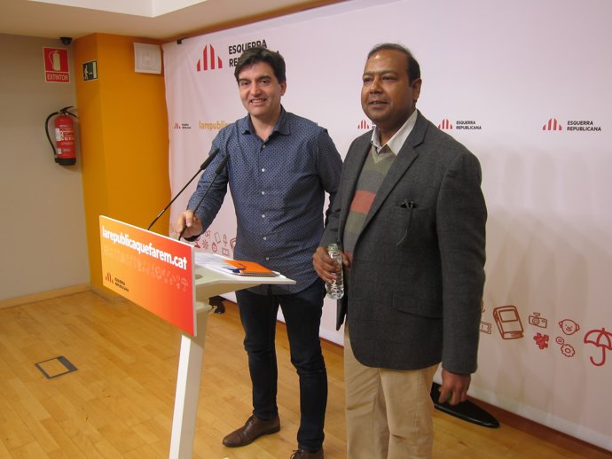 El portaveu S.Sabrià i el senador R.Masih (ERC)    