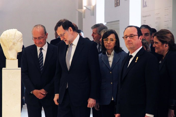 Rajoy y Hollande visitan el Museo de Málaga