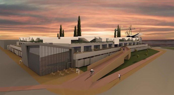 Plano de la futura Ciudad del Marisco de Huelva.