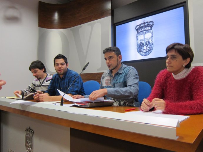 Los concejales Ignacio Fernández, Rubén Rosón, Iván Álvarez y Ana Rivas 