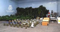 Detenido un hombre y desmantelada una instalación dedicada a la producción de marihuana