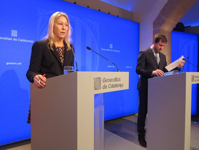 La portaveu del Govern N.Munté i l'conseller de Salut T.Comín