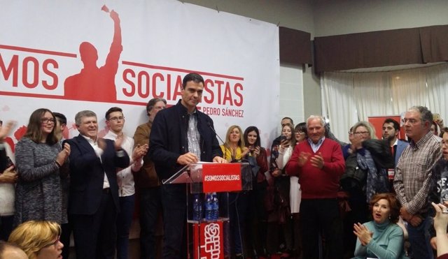 Pedro Sánchez, en el acto en Calasparra (Murcia)