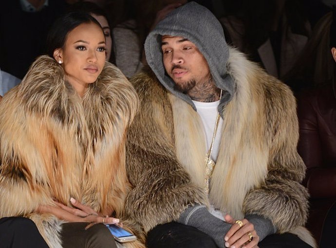 NEW YORK, NY - FEBRUARY 17:  Karrueche Tran (L) and Chris Brown attends the Mich