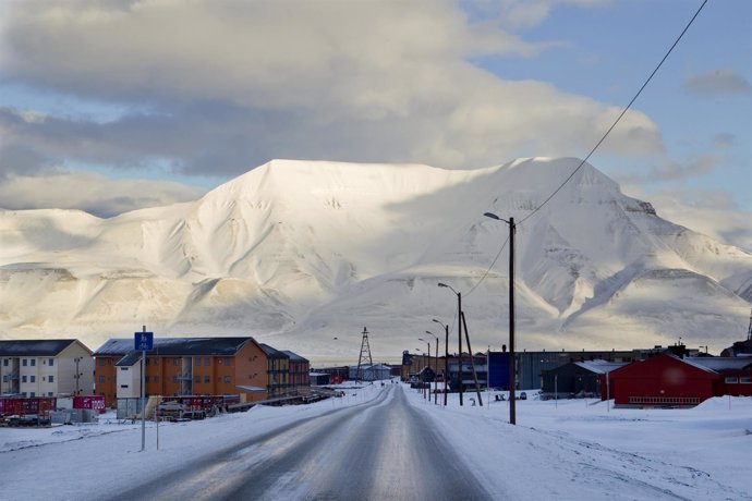 Longyearbyen, en Svalbard, en el Ártico de Noruega