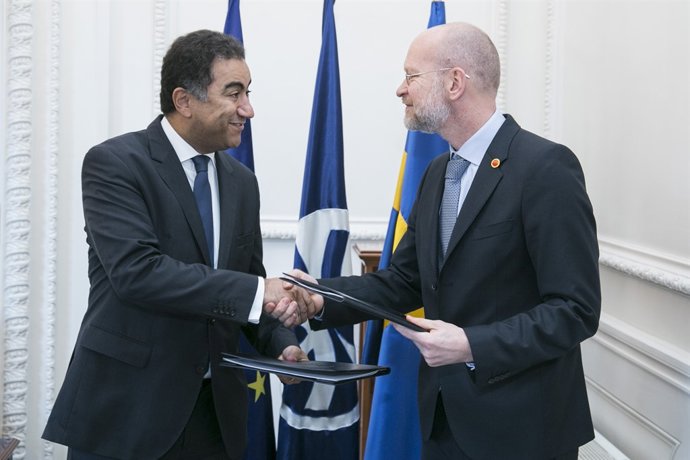 Fathallah Sijilmassi (UpM) i Anders Framkenberg (Sida)