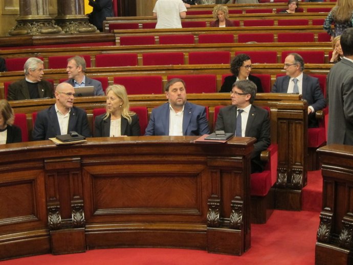  R.Romeva, N.Munté, O.Junqueras, C.Puigdemont al Ple                     