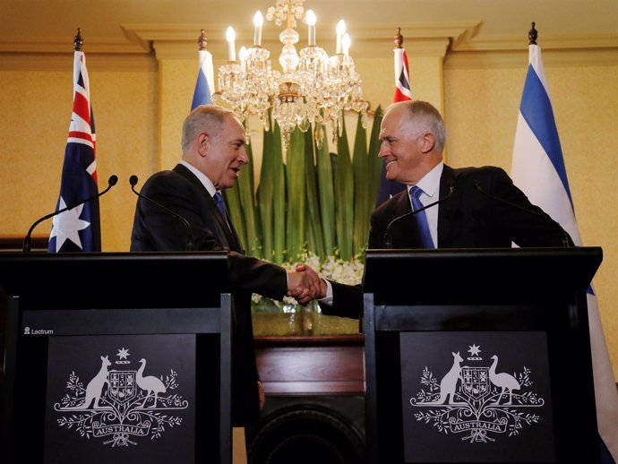 El primer ministro israelí, Benjamin Netanyahu, junto a  Malcolm Turnbull