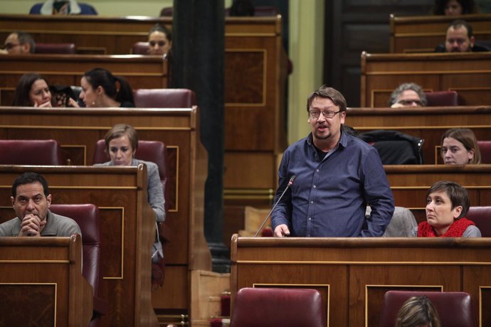 Xavier Domènech en la sesión de control en el Congreso