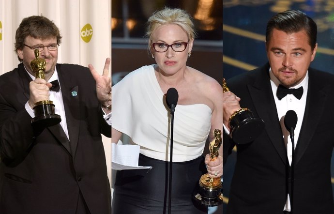 Michael Moore, Patricia Arquette, Leonardo DiCaprio