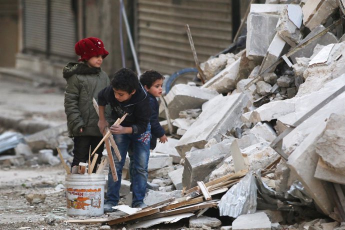 Niños en Alepo