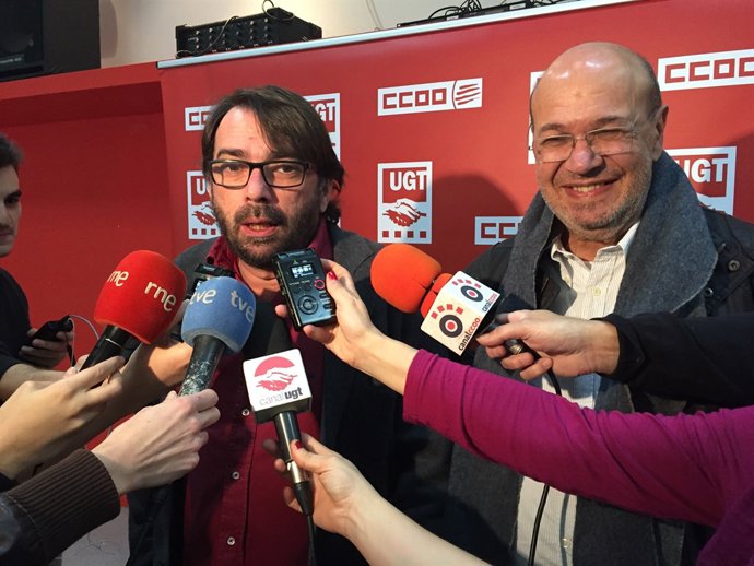 Camil Ros (UGT) i Joan Carles Gallego (CC.OO.)