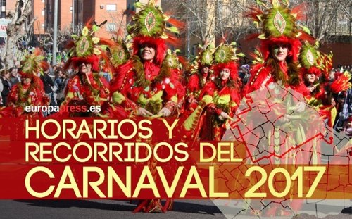 Horarios y recorridos del Carnaval 2017
