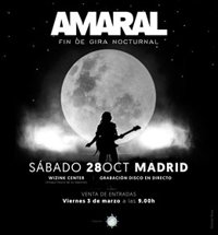 La Gira Nocturnal de Amaral terminará el 28 de octubre en Madrid con grabación de disco en directo