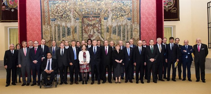 Presidente de Argentina, Mauricio Macri, con empresarios españoles