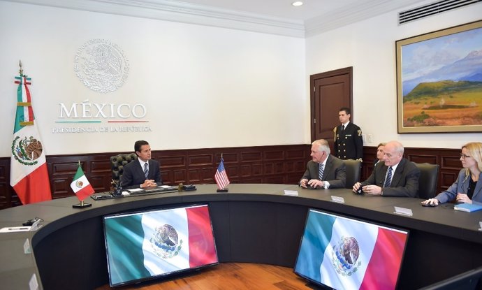 Encuentro entre Peña Nieto, John Kelly y Rex Tillerson en México