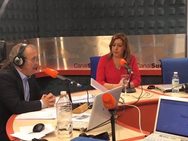 Susana Díaz durante la entrevista en Canal Sur Radio 