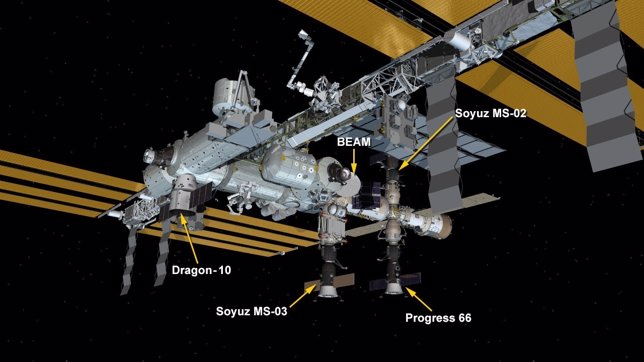 Cuatro naves acopladas en la Estación Espacial Internacional