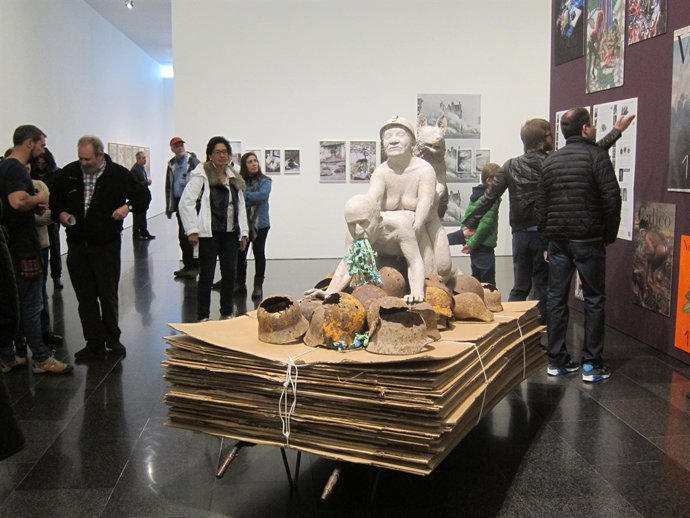 Obra d'Ines Doujak en l'exposició 'La bèstia i el sobirà' del Macba