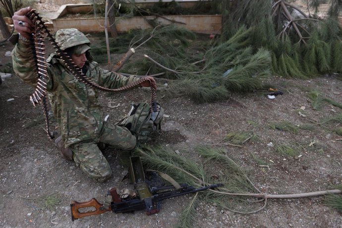 Un miliciano del Ejército Libre Sirio en Al Bab