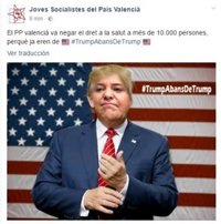 Joves Socialistes lanzan en redes sociales un montaje de Isabel Bonig en el cuerpo de Donald Trump