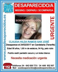 Buscan a una mujer de 56 años desaparecida en Candelaria