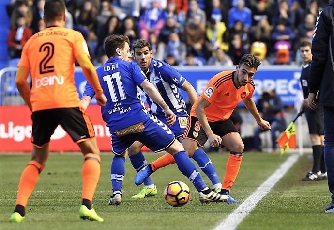 Ibai Gómez en un partido ante el Valencia