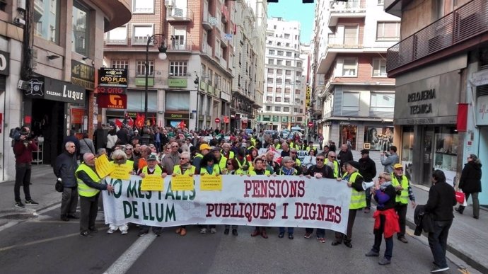 Manifestación de Marchas de la Dignidad en defensa de las pensiones